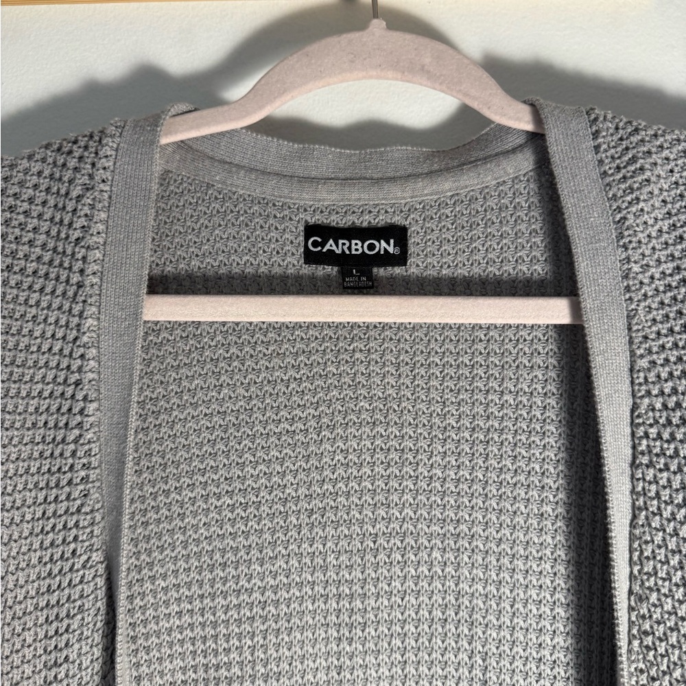 Carbon Women's Textured Knit Gray Sweater
